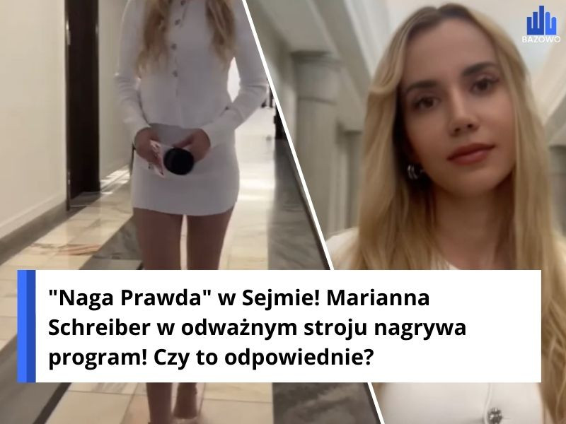 "Naga Prawda" w Sejmie! Marianna Schreiber w odważnym stroju nagrywa program! Czy to odpowiednie?